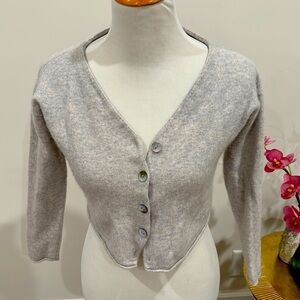 Garnet Hill 100% cashmere cardigan S